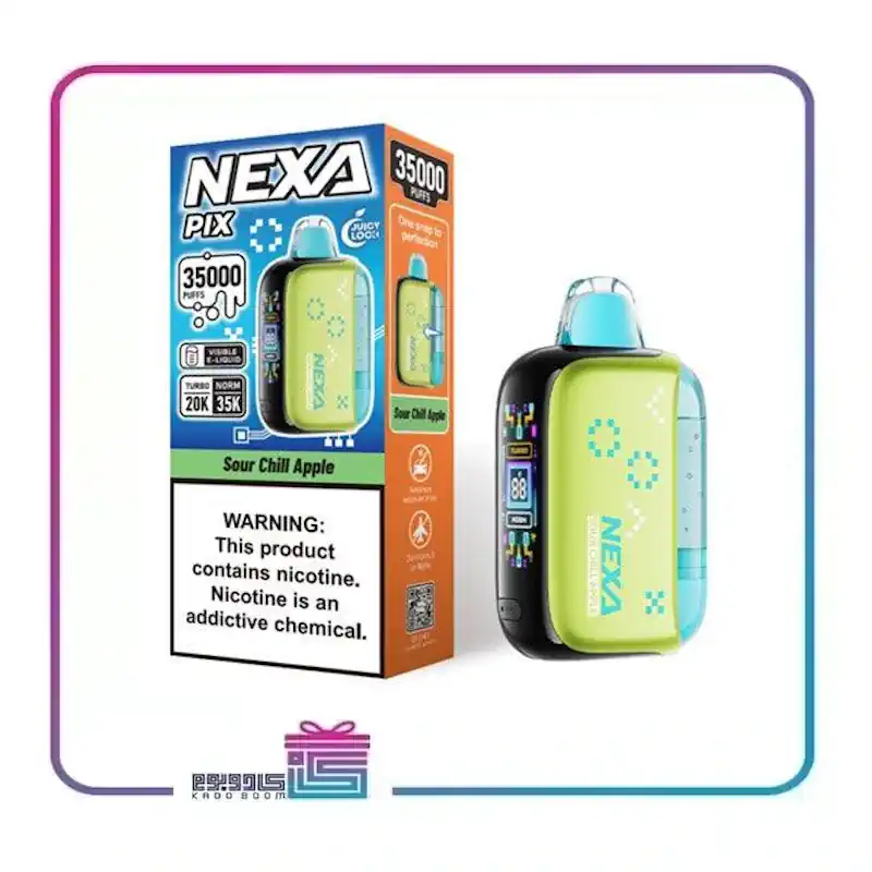 پاد یکبار مصرف نکسا طعم سیب ترش 35 هزار پاف nexa disposable pod 35000 puff
